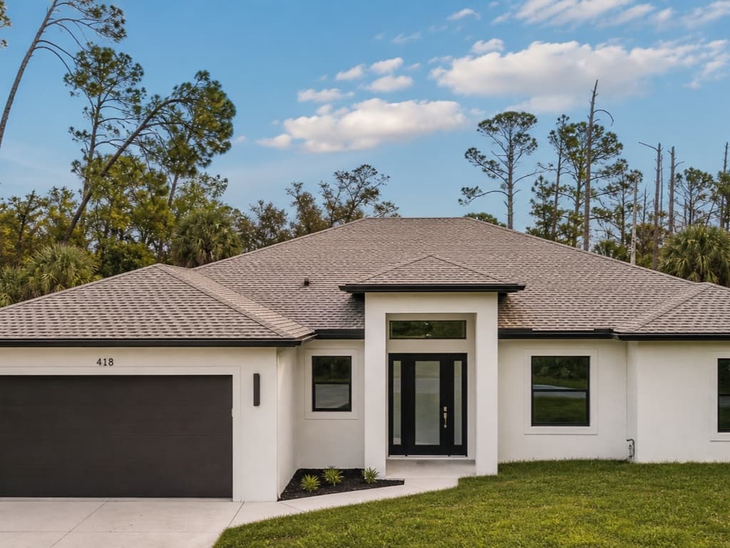 Custom Southwest Florida home exterior built by Sosnin Builders