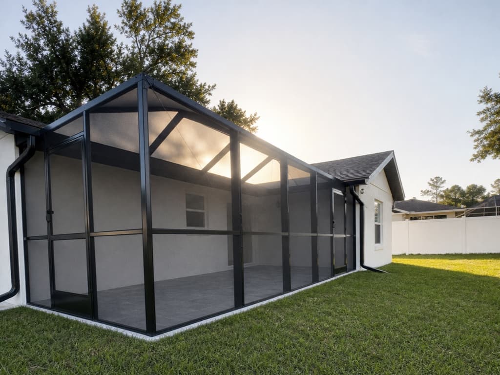 Backyard screen enclosure